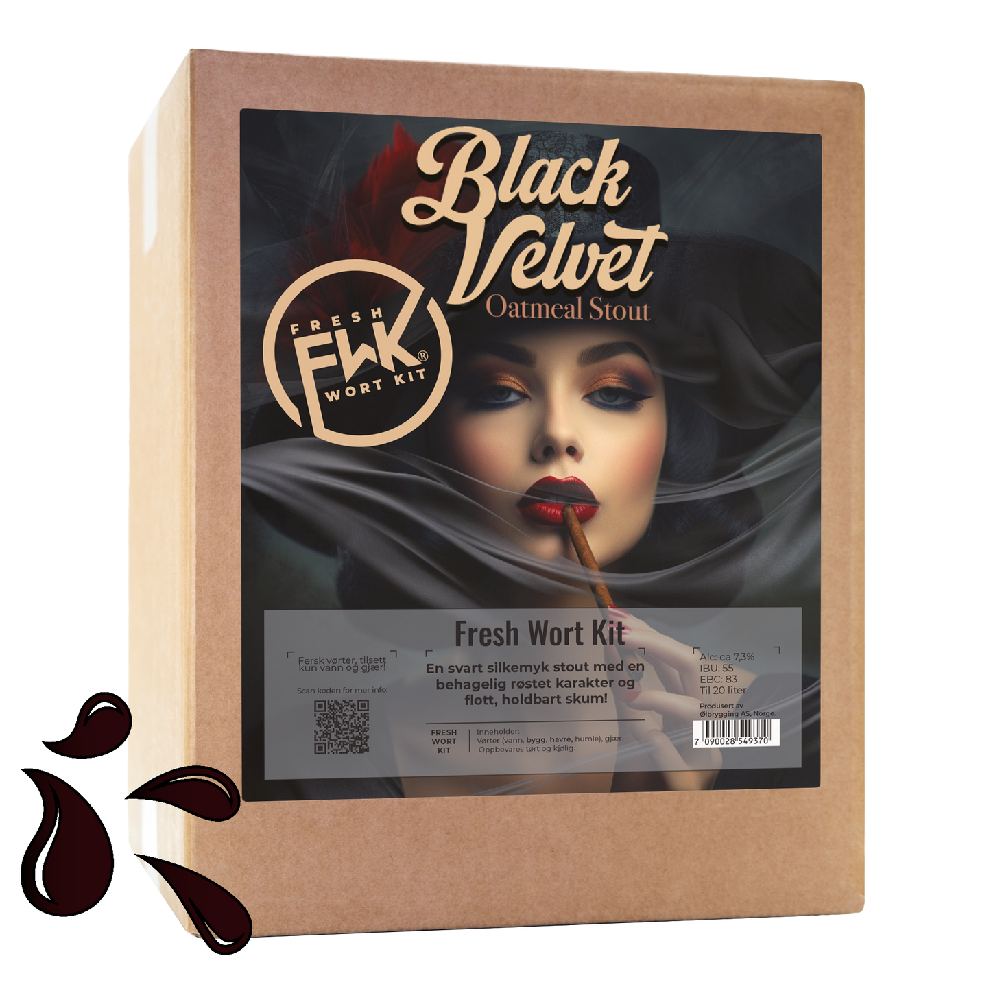 FWK Black Velvet Oatmeal stout Ready-brewed wort for 20L beer