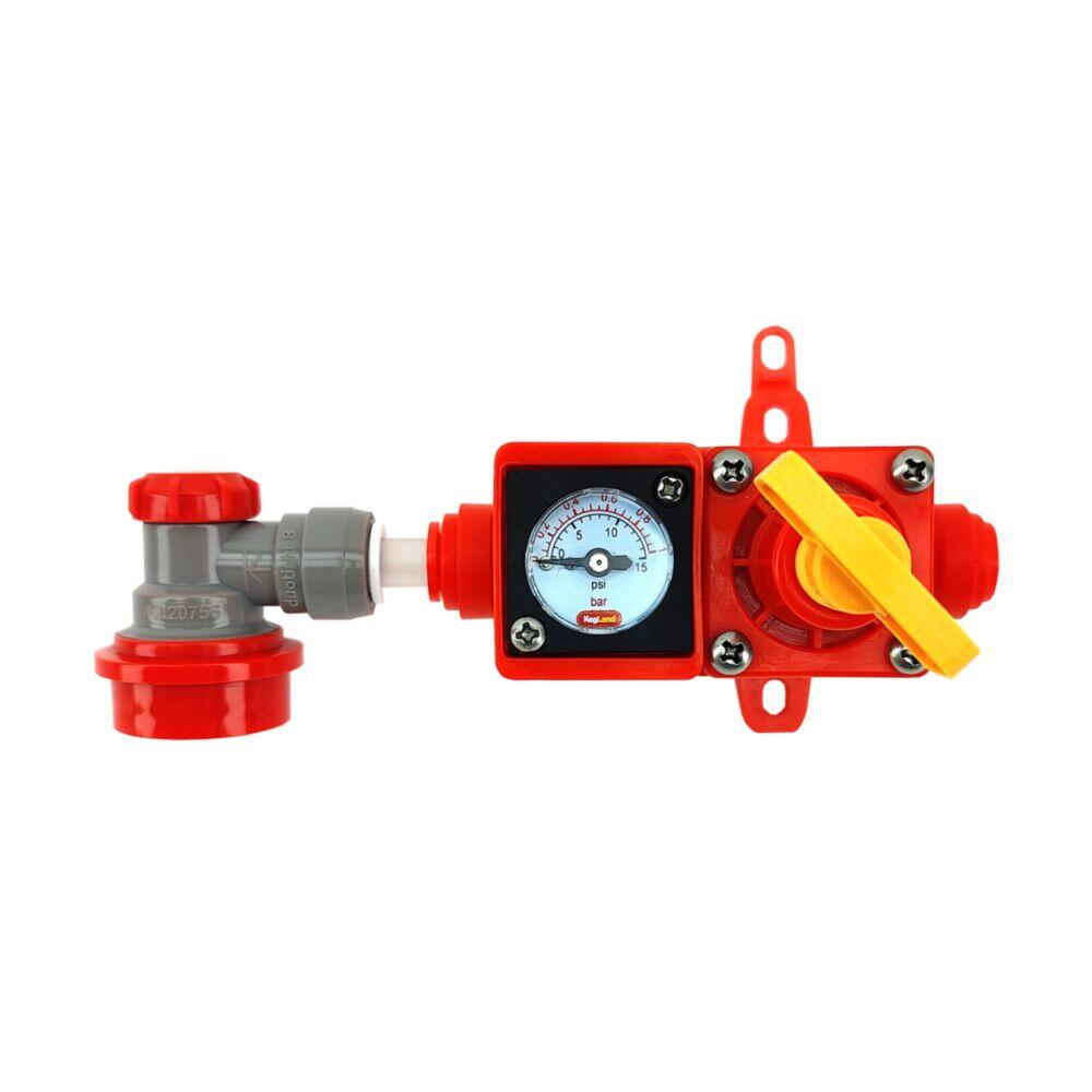 Blowtie Spunding Valve Kit (0-15psi) Ball lock with pressure relief valve 0-1 bar