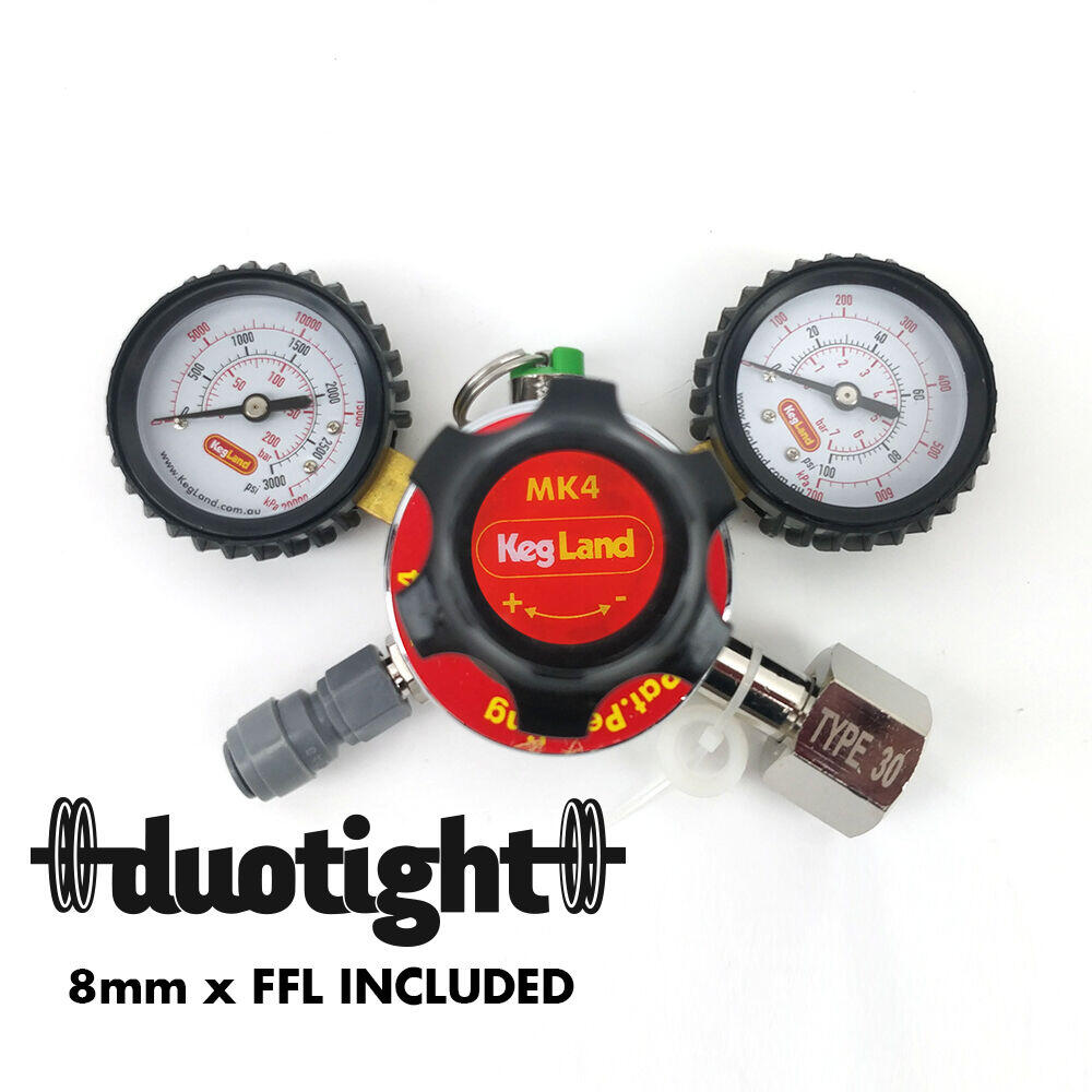 MK4 CO2 Regulator with 1 output, DuoTight 8mm included